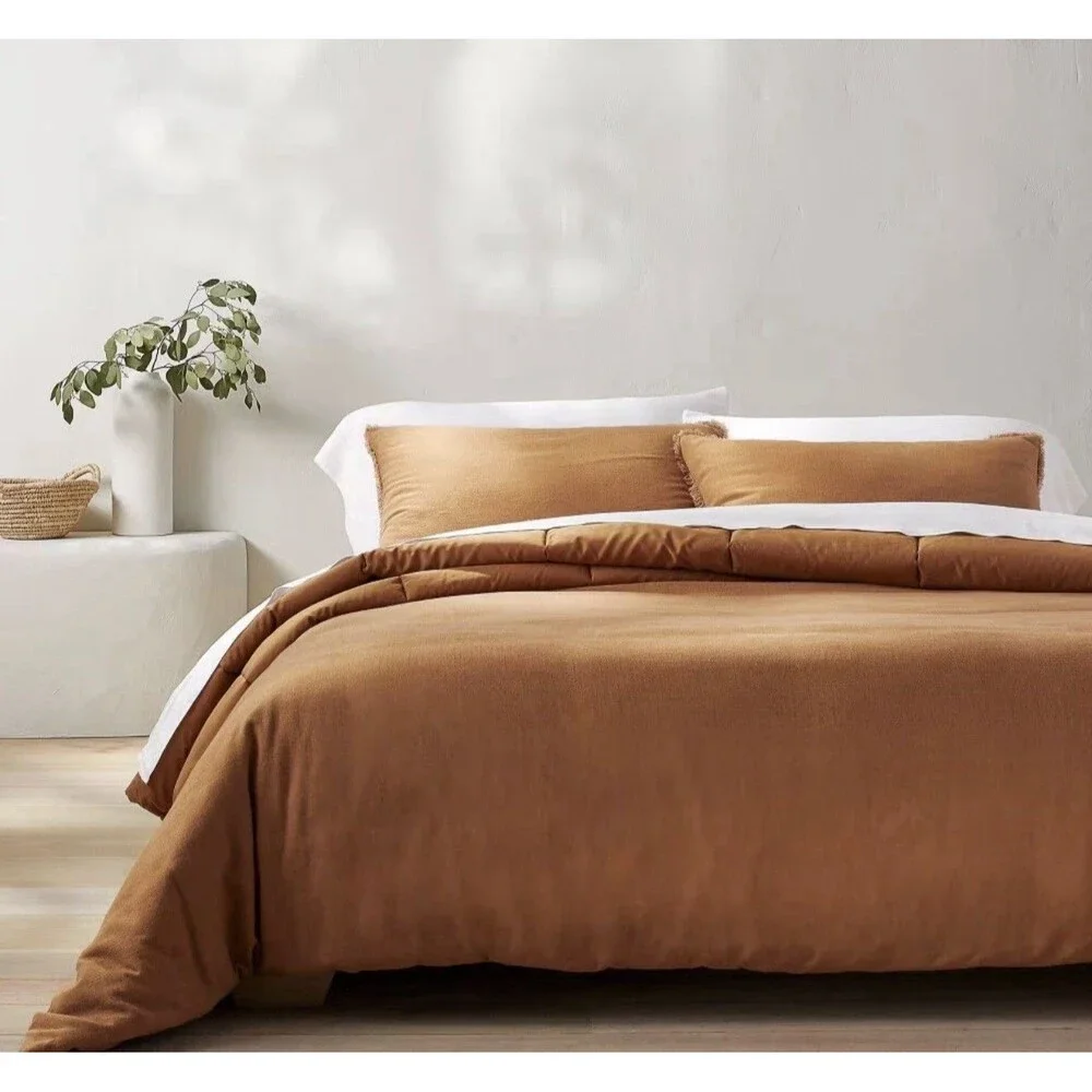 Casaluna Comforter Set Heavyweight Down Alternative, Warm Brown, King/Cal King